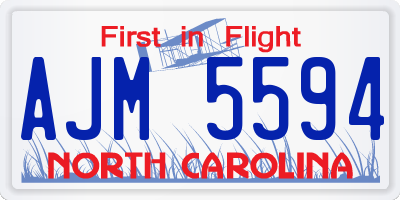 NC license plate AJM5594