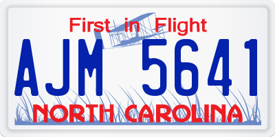 NC license plate AJM5641