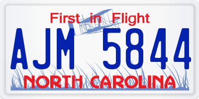 NC license plate AJM5844