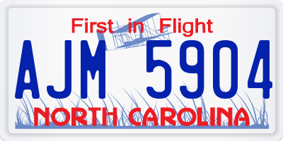 NC license plate AJM5904