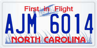 NC license plate AJM6014