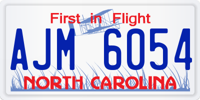 NC license plate AJM6054
