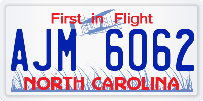 NC license plate AJM6062