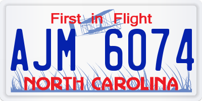 NC license plate AJM6074