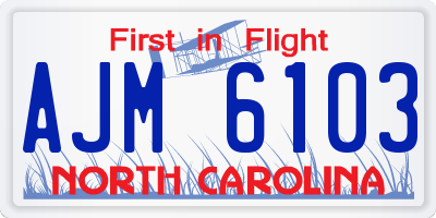 NC license plate AJM6103