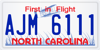 NC license plate AJM6111