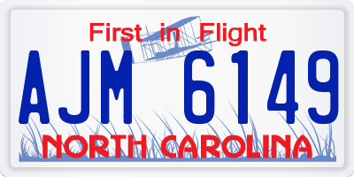 NC license plate AJM6149