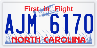 NC license plate AJM6170
