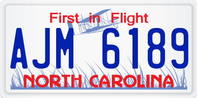 NC license plate AJM6189