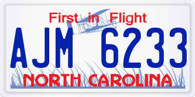NC license plate AJM6233
