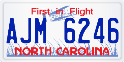 NC license plate AJM6246