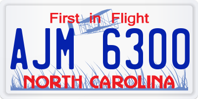 NC license plate AJM6300