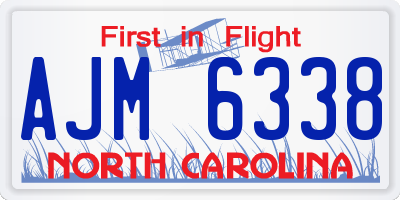 NC license plate AJM6338