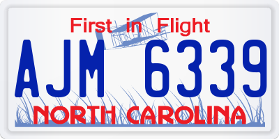 NC license plate AJM6339