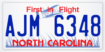 NC license plate AJM6348