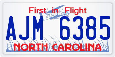 NC license plate AJM6385