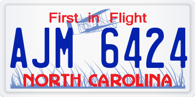 NC license plate AJM6424