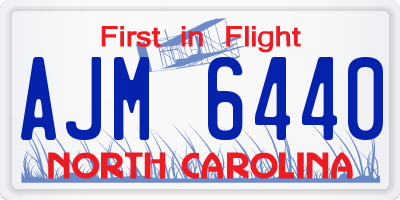 NC license plate AJM6440