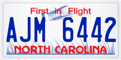 NC license plate AJM6442