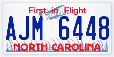 NC license plate AJM6448