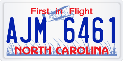 NC license plate AJM6461
