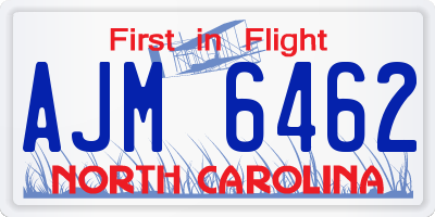 NC license plate AJM6462