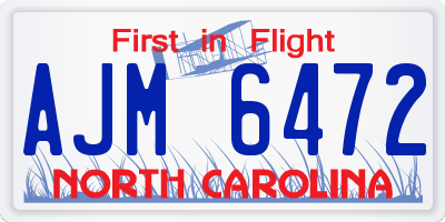 NC license plate AJM6472