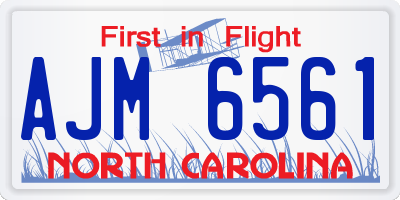 NC license plate AJM6561