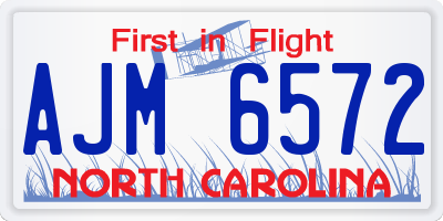 NC license plate AJM6572