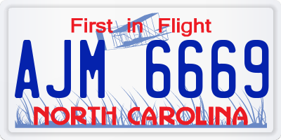 NC license plate AJM6669