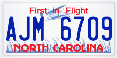 NC license plate AJM6709