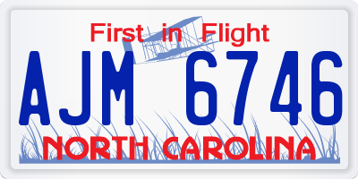 NC license plate AJM6746