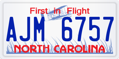 NC license plate AJM6757