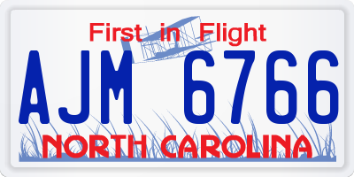 NC license plate AJM6766