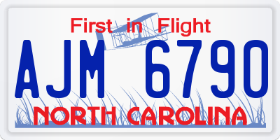 NC license plate AJM6790