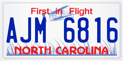 NC license plate AJM6816