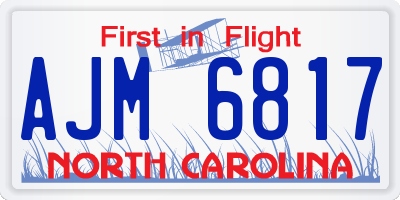 NC license plate AJM6817