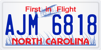 NC license plate AJM6818