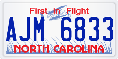 NC license plate AJM6833