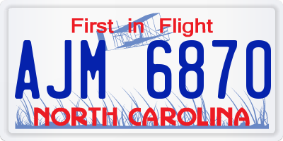NC license plate AJM6870