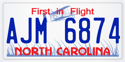 NC license plate AJM6874