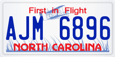 NC license plate AJM6896