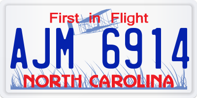 NC license plate AJM6914