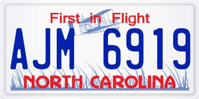 NC license plate AJM6919