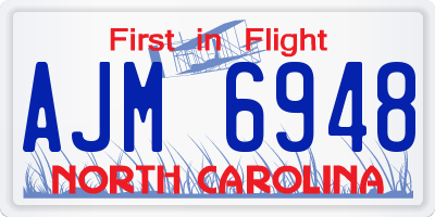 NC license plate AJM6948
