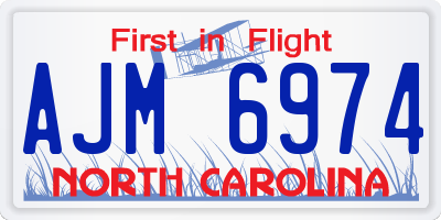 NC license plate AJM6974