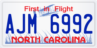 NC license plate AJM6992