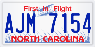 NC license plate AJM7154