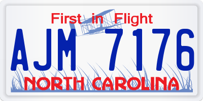 NC license plate AJM7176