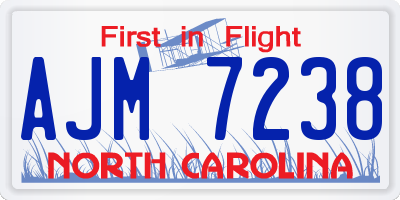NC license plate AJM7238